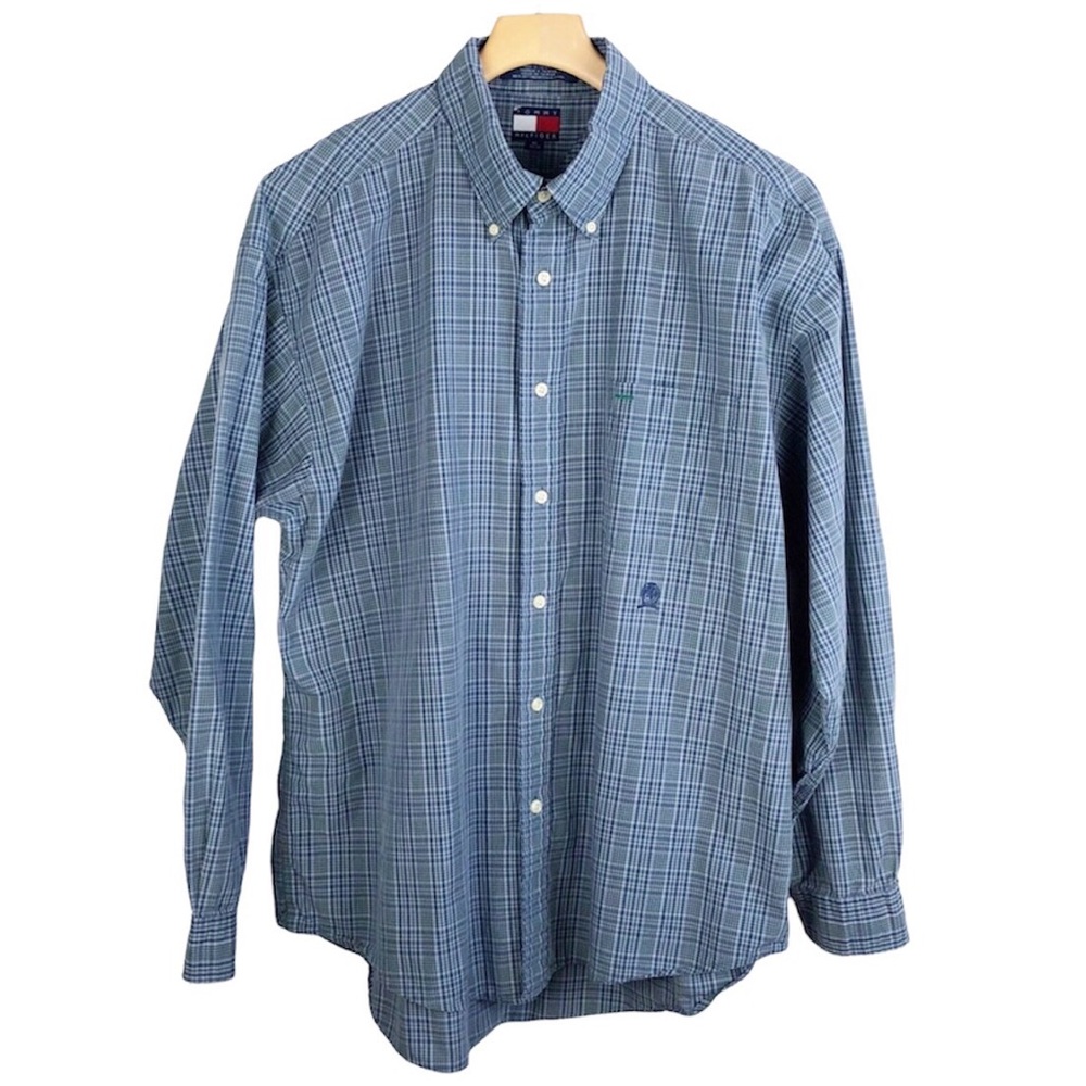 Tommy Hilfiger Vintage Crest Button Down Plaid Shirt XL